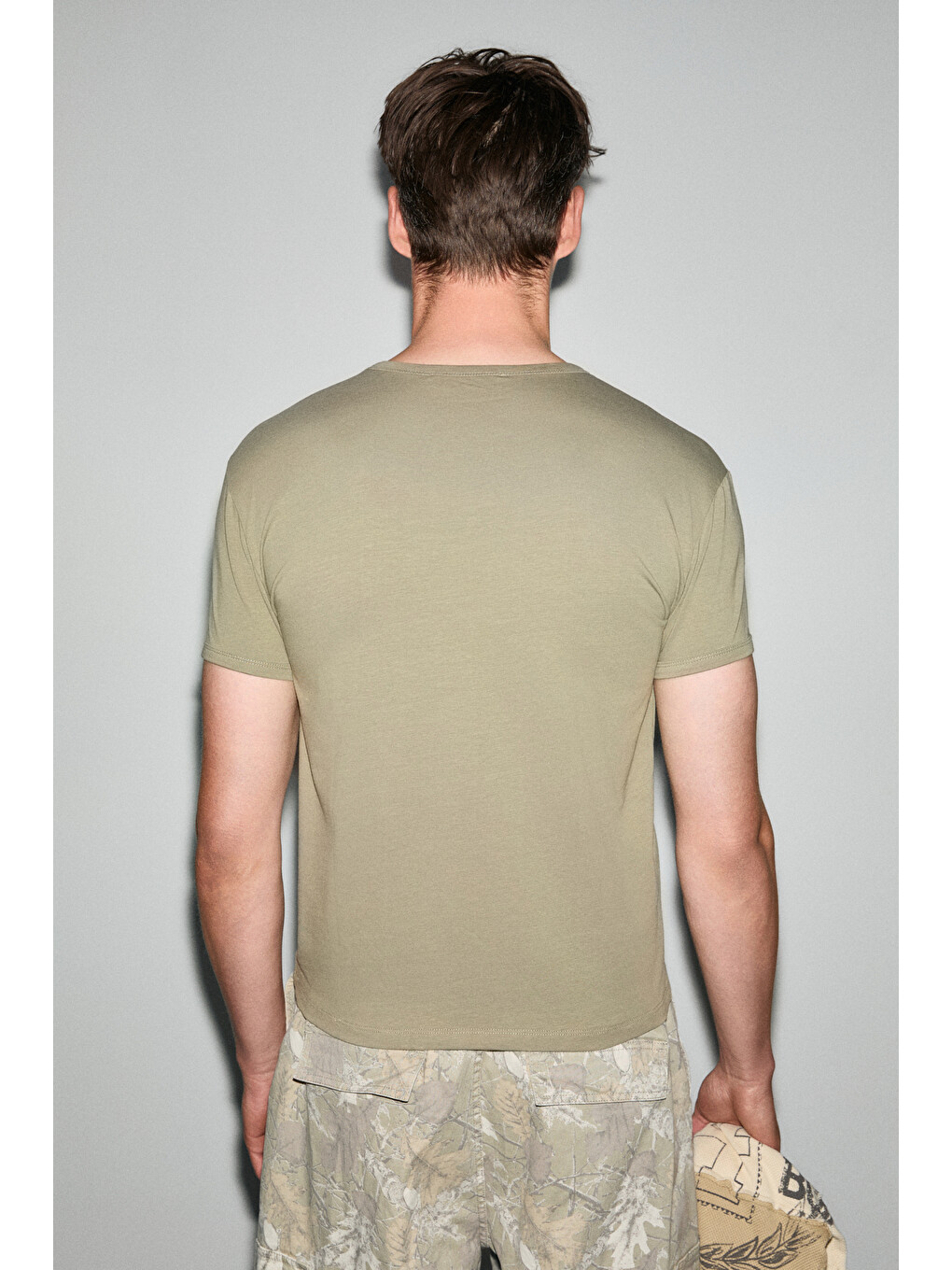 Haki PRIMOR Erkek Yumuşak Ve Esnek Kumaşlı Organik Pamuklu Yuvarlak Yakalı HAKİ T-Shirt-4