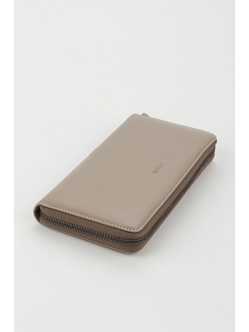 Bej Kutulu Hakiki Deri Su Yeşili Fermuarlı Büyük Boy Kadın El Portföyü Kartlık Cüzdan-4