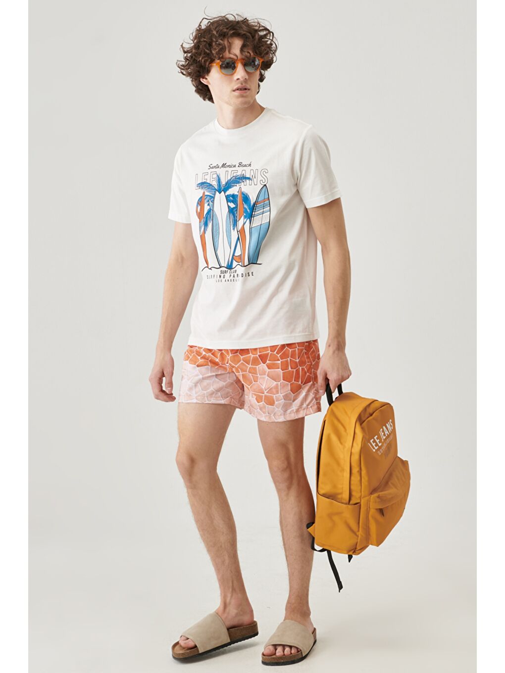 Turuncu Regular Fit Normal Kesim Şort Mayo-4