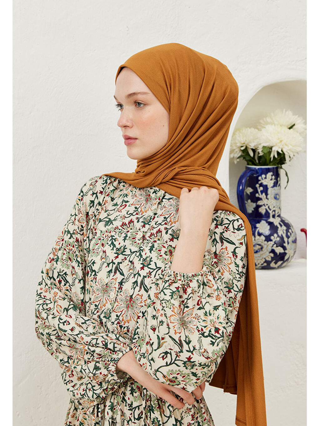 Kahverengi Penye Şal Tarçın-4