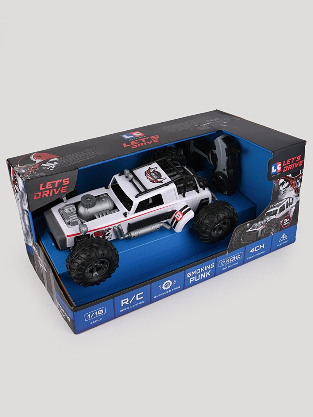 Ride Uk 1:10 2.4 Ghz Yüksek Hızlı Truck Araba 4 Ch Usb Şarjlı - Beyaz-1