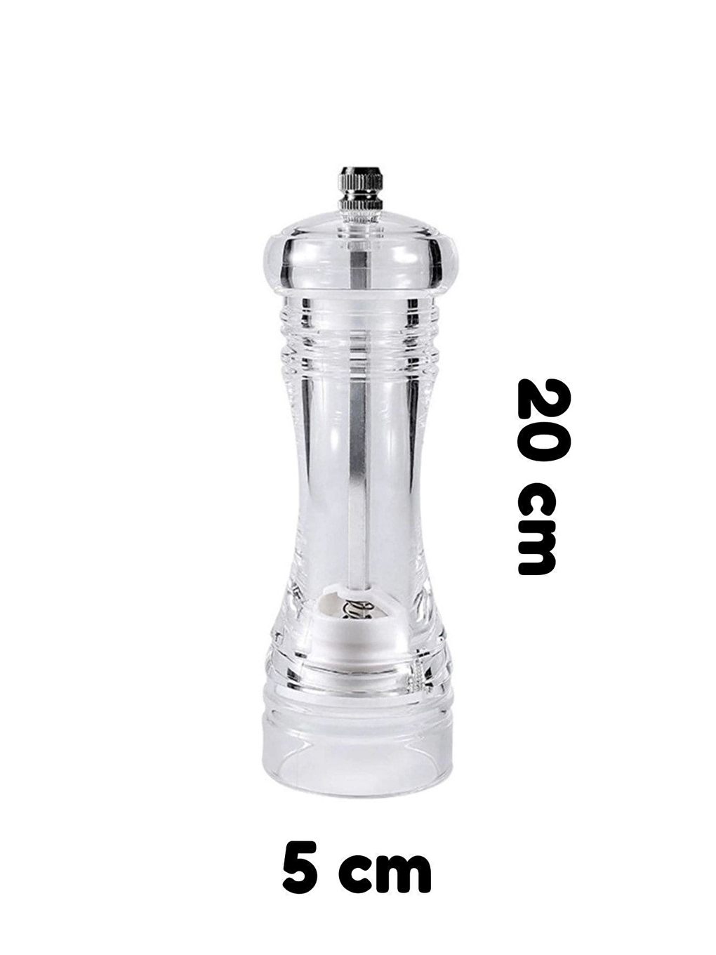 Renksiz Akrilik Baharat Öğütücüsü 20 cm 2 Adet-3