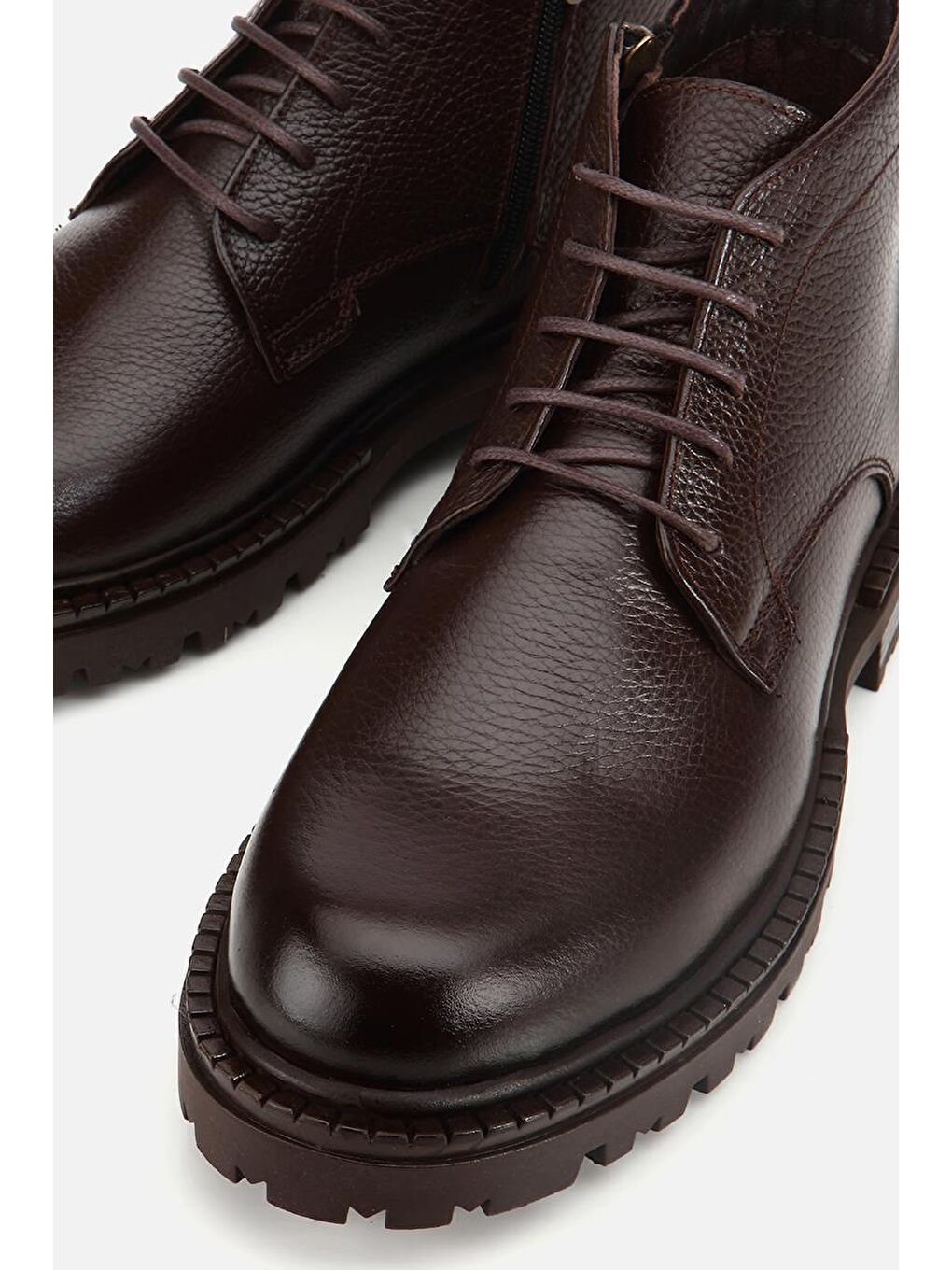 Erkek Deri Kahverengi Bağcıklıtermo Taban Casual Bot-3