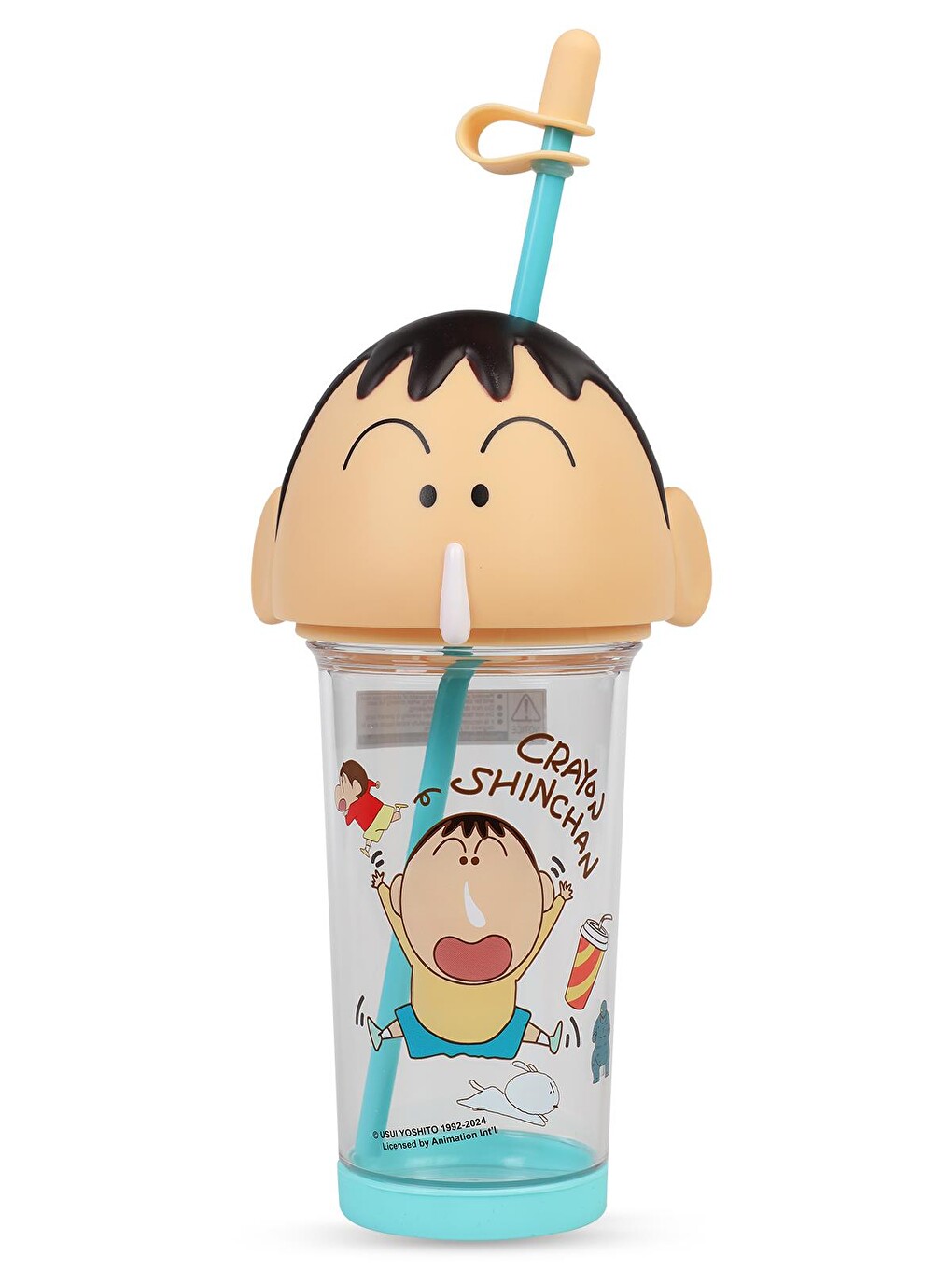 Turkuaz Crayon Shinchan Pipetli Matara 500 Ml - Mavi