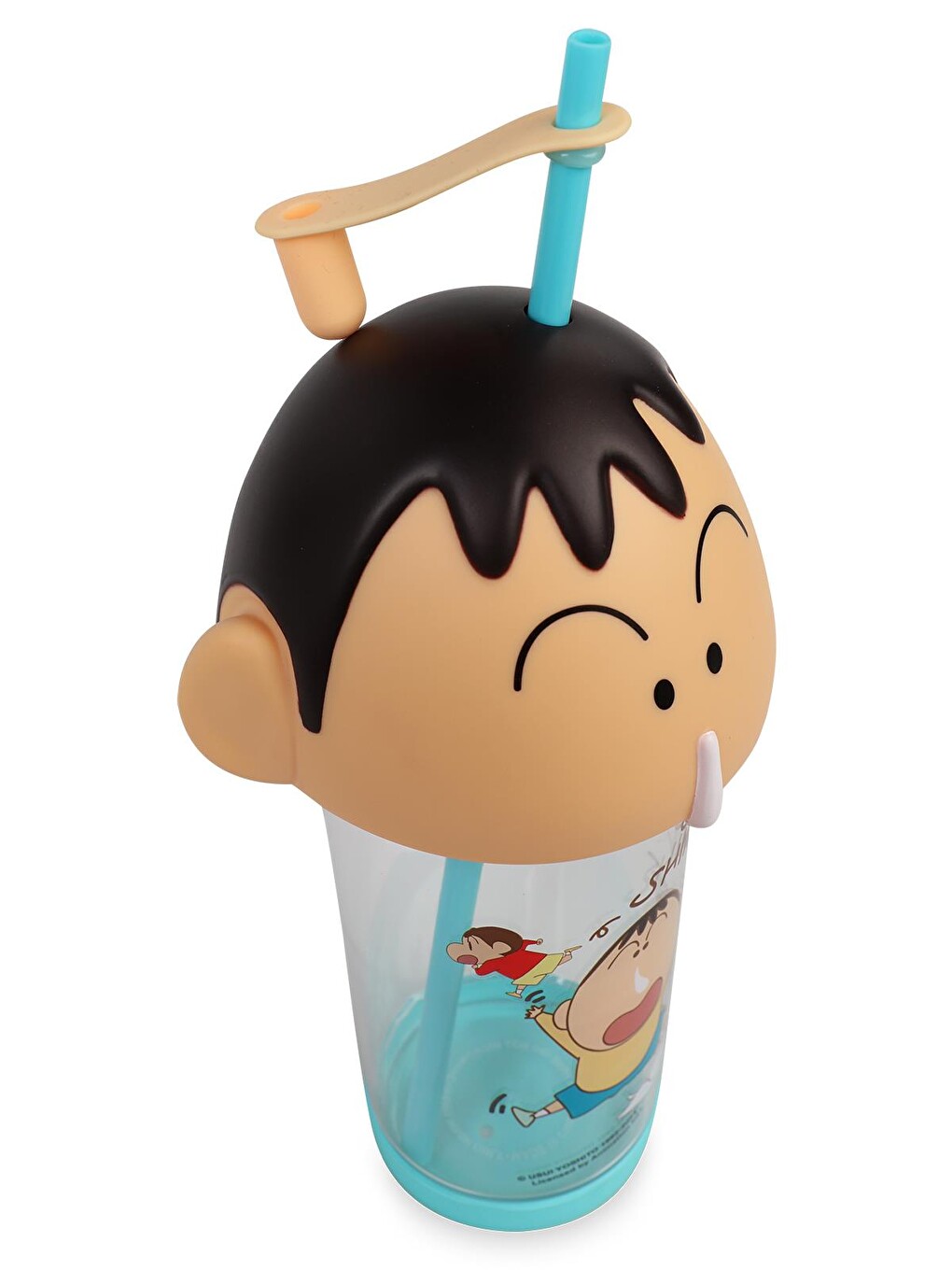Turkuaz Crayon Shinchan Pipetli Matara 500 Ml - Mavi-2