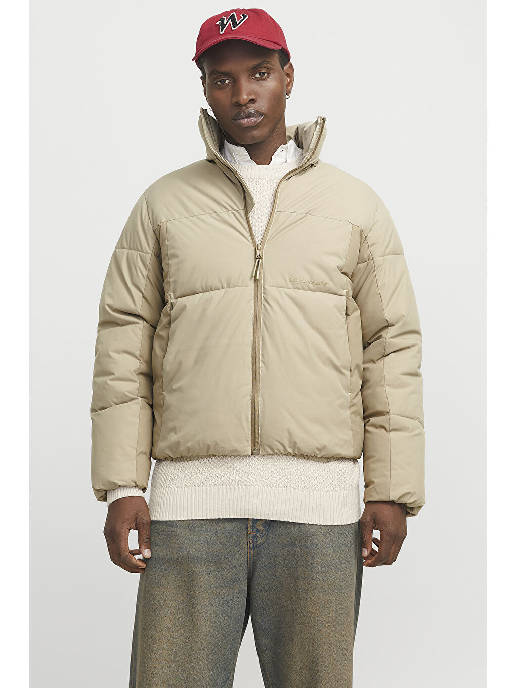 Bej Originals Jorvesterbro Dik Yaka Kapitoneli Şişme Mont 12267055