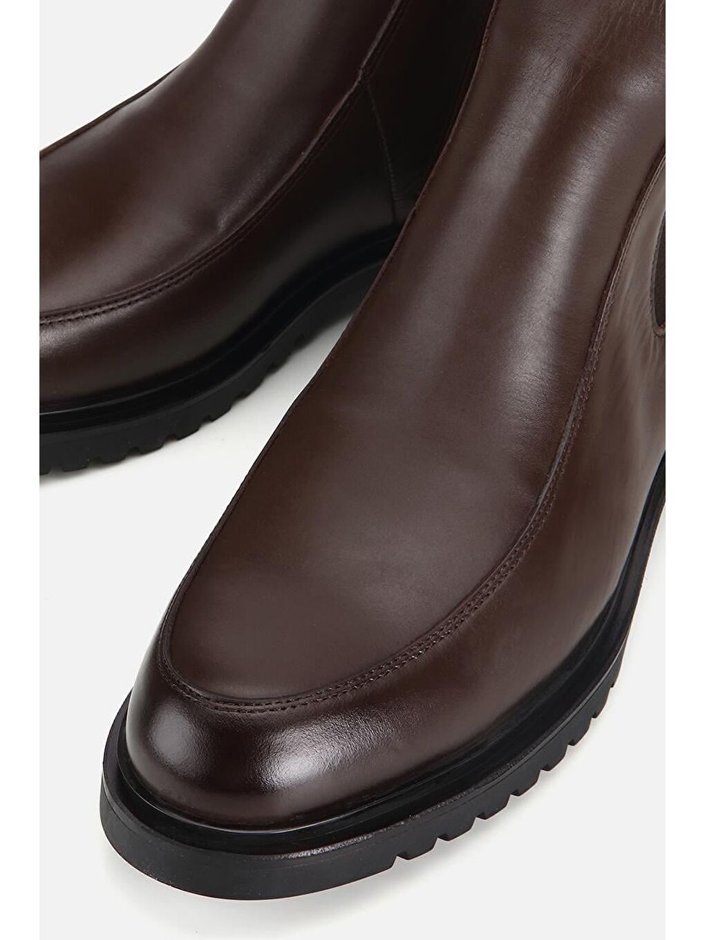 Erkek Deri Kahverengi Lastik Detaylı Chelsea Bot-3