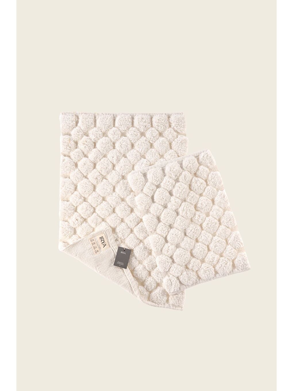 Mellow 2 li Takım Banyo Paspası  100 Pamuk 40x60   60x90 Ekru-2