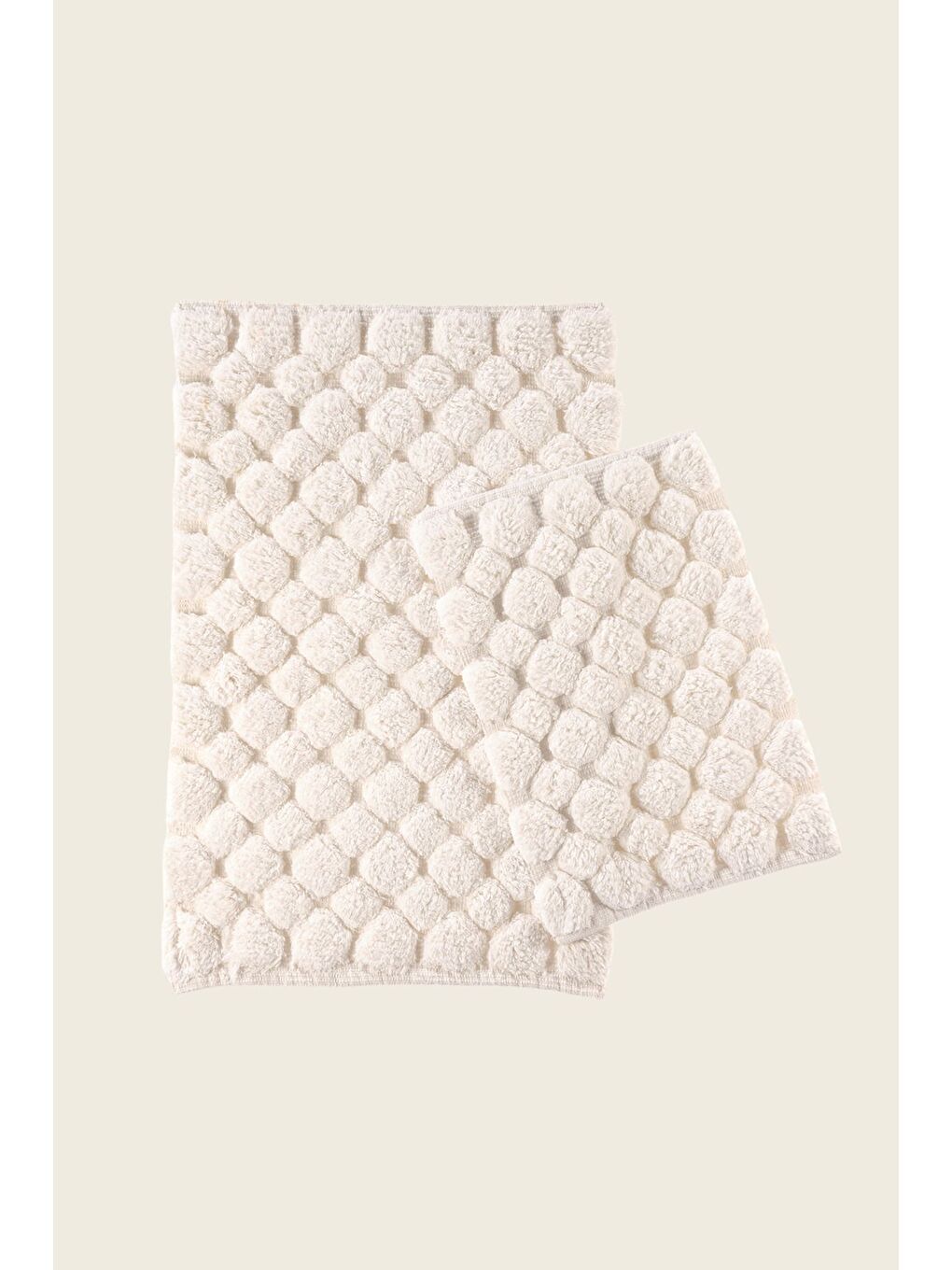 Mellow 2 li Takım Banyo Paspası  100 Pamuk 40x60   60x90 Ekru-3