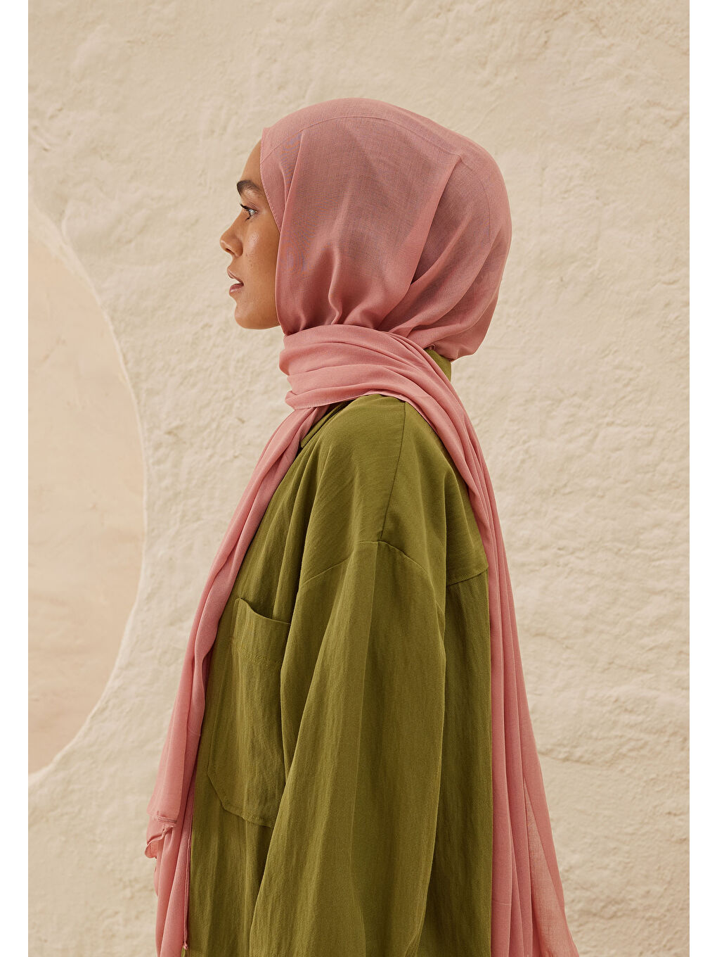 Pembe Rami Viskon Şal Gülpembe-1