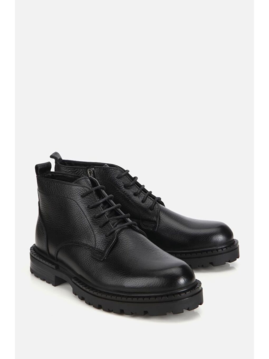 Erkek Deri Siyah Bağcıklıtermo Taban Casual Bot-1