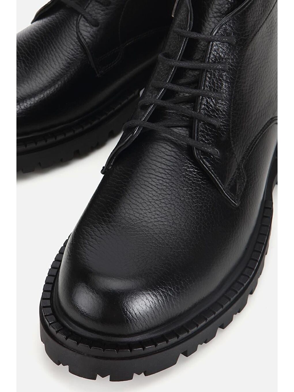 Erkek Deri Siyah Bağcıklıtermo Taban Casual Bot-3