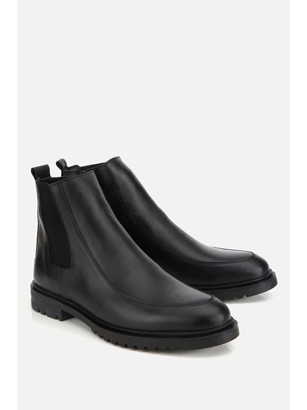 Erkek Deri Siyah Lastik Detaylı Chelsea Bot-1