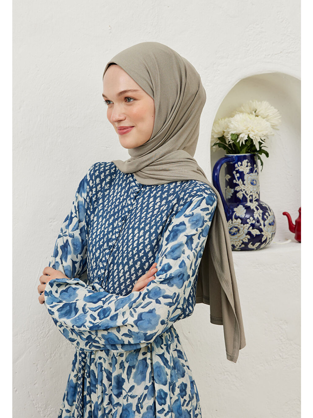 Penye Şal Metalik Gri-4