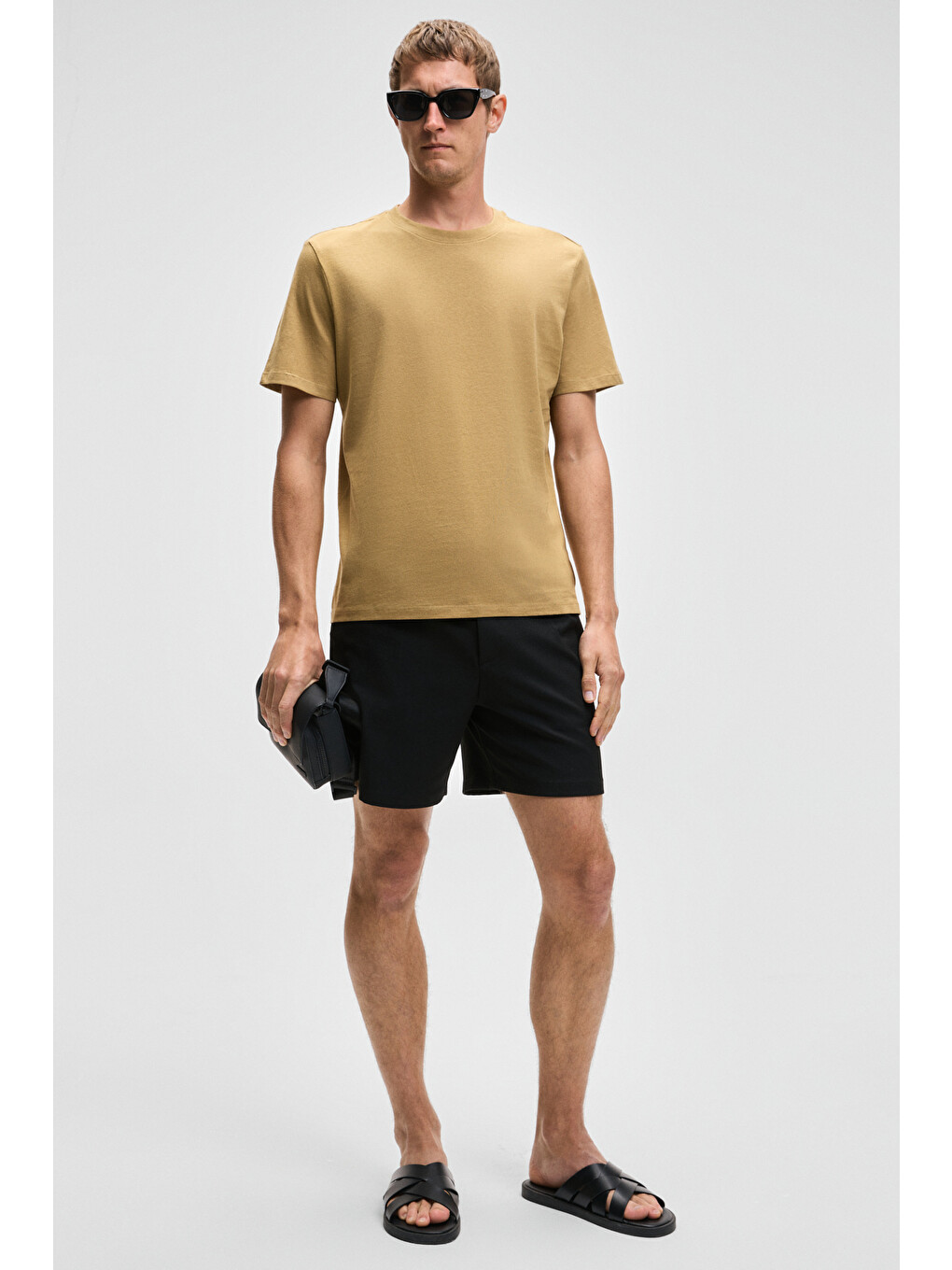 Haki MOCASSIN Erkek %100 Pamuk Baskılı Relaxed Fit Yuvarlak Yaka Kısa Kollu AÇIK HAKİ T-Shirt-1