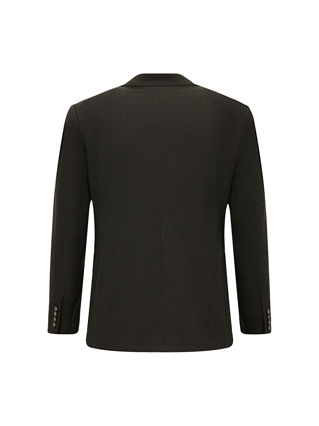 Kahverengi Regular Fit Desenli Elastanlı Kruvaze Ceket-1