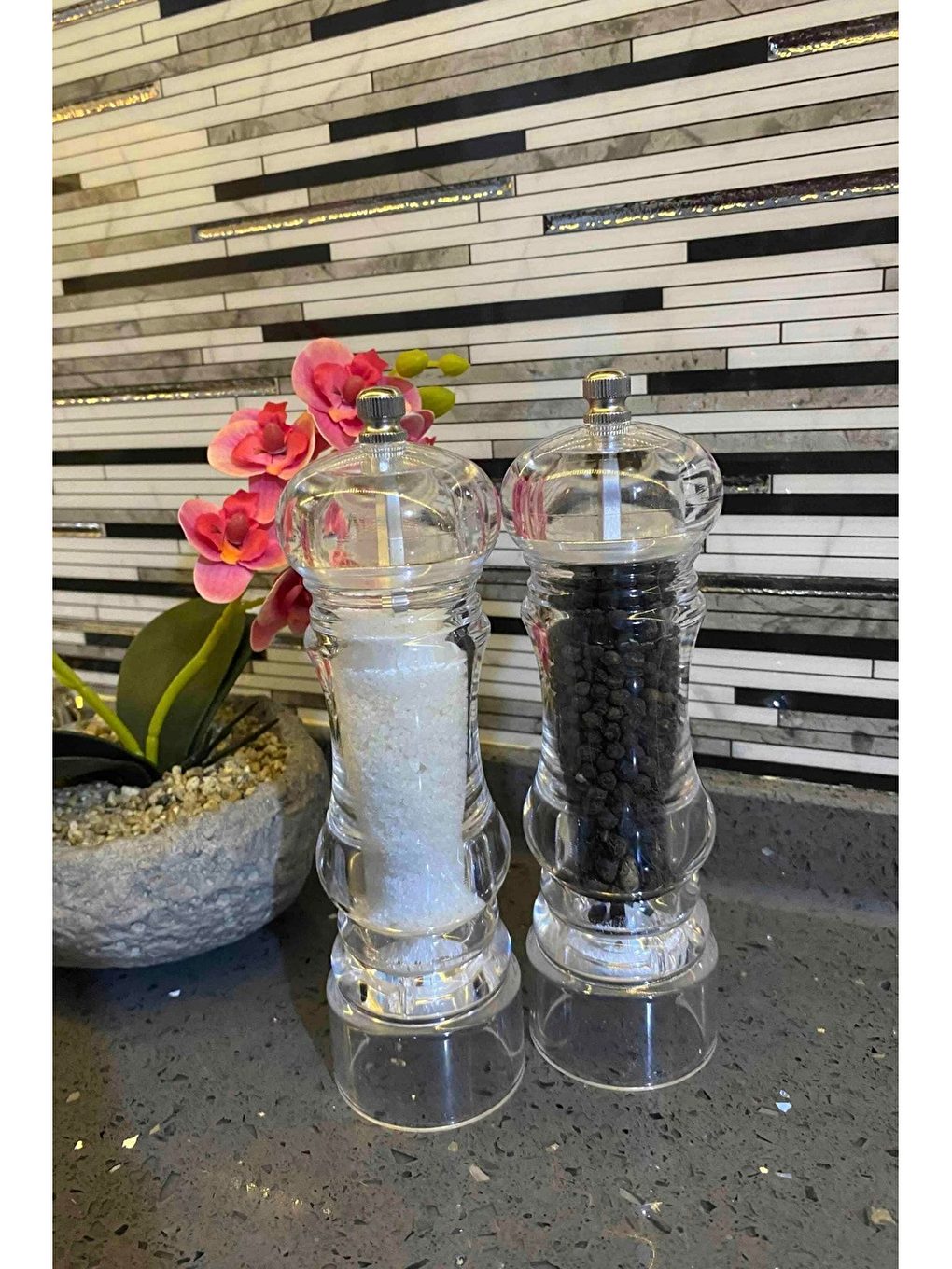Renksiz Akrilik Baharat Öğütücüsü 20 cm 2 Adet-5