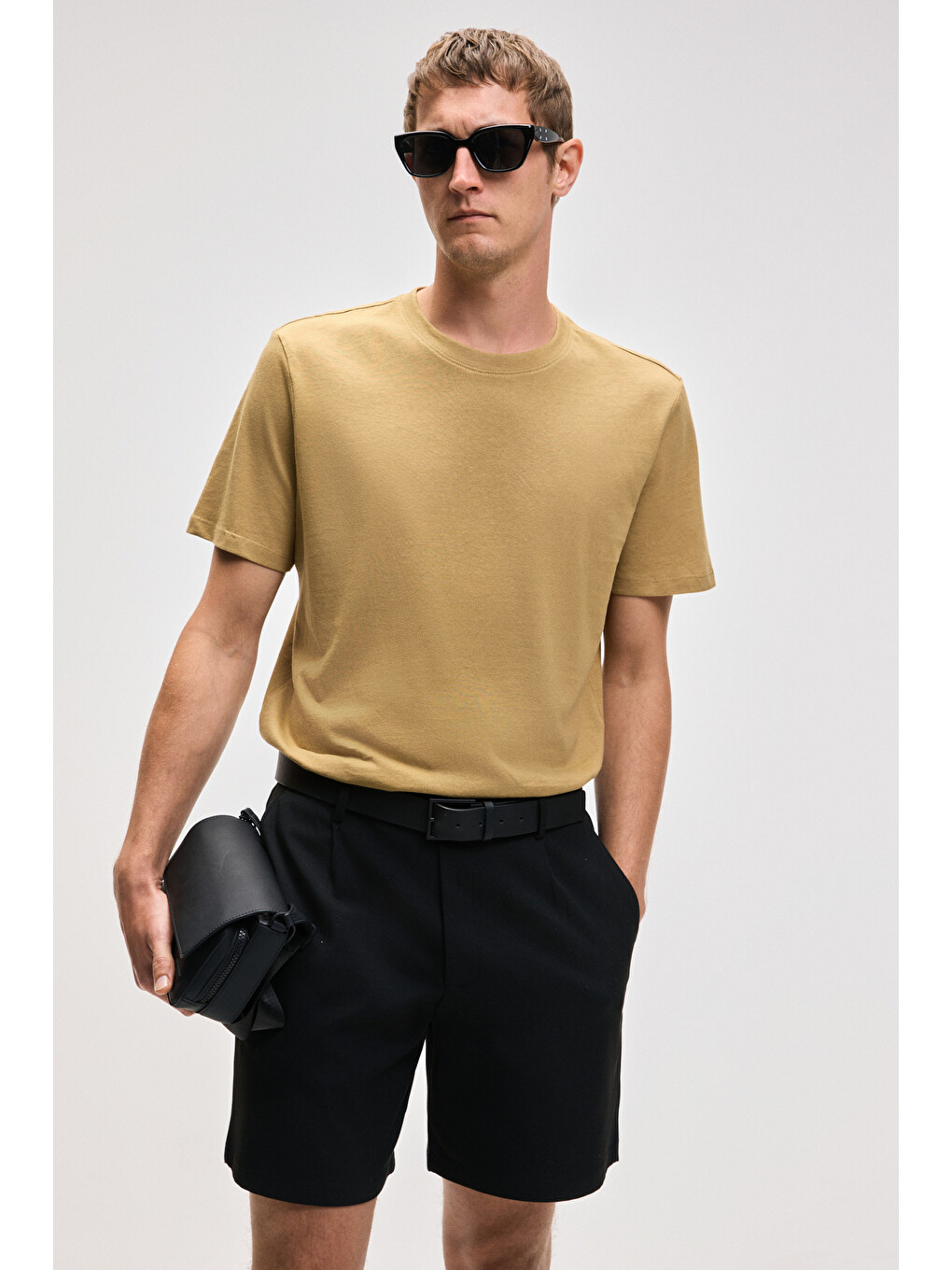 Haki MOCASSIN Erkek %100 Pamuk Baskılı Relaxed Fit Yuvarlak Yaka Kısa Kollu AÇIK HAKİ T-Shirt-3