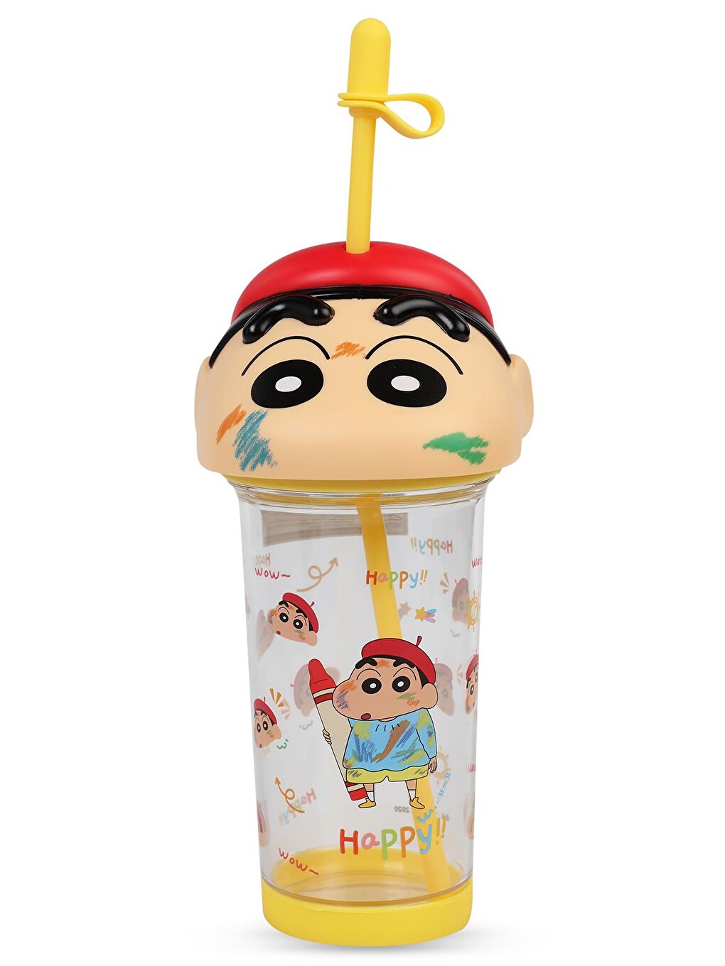 Crayon Shinchan Pipetli Matara 500 Ml - Sarı