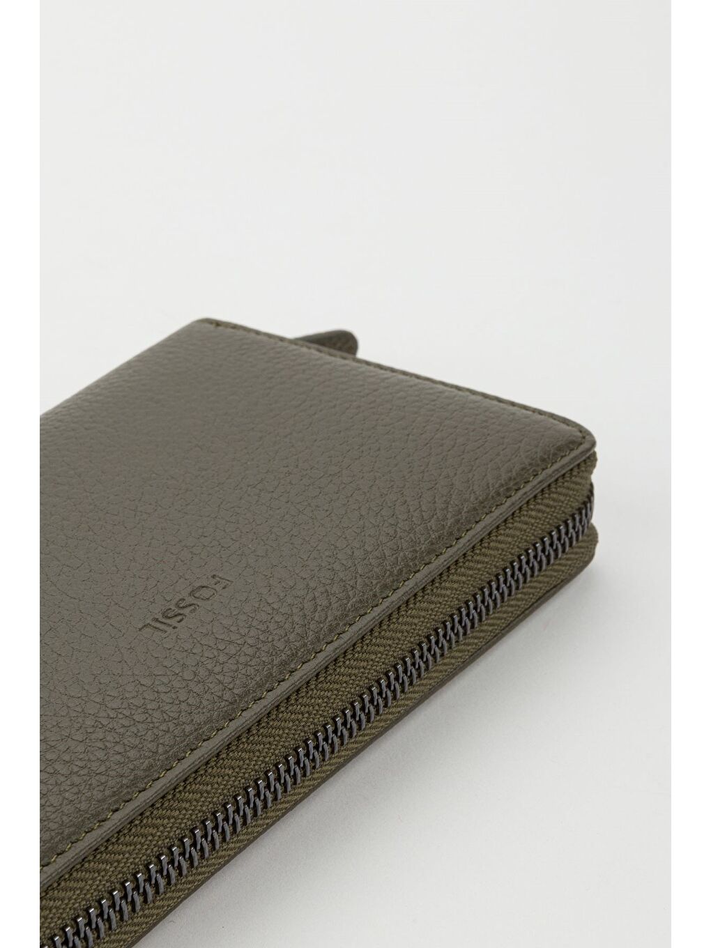 Kutulu Hakiki Deri Su Yeşili Fermuarlı Büyük Boy Kadın El Portföyü Kartlık Cüzdan-6