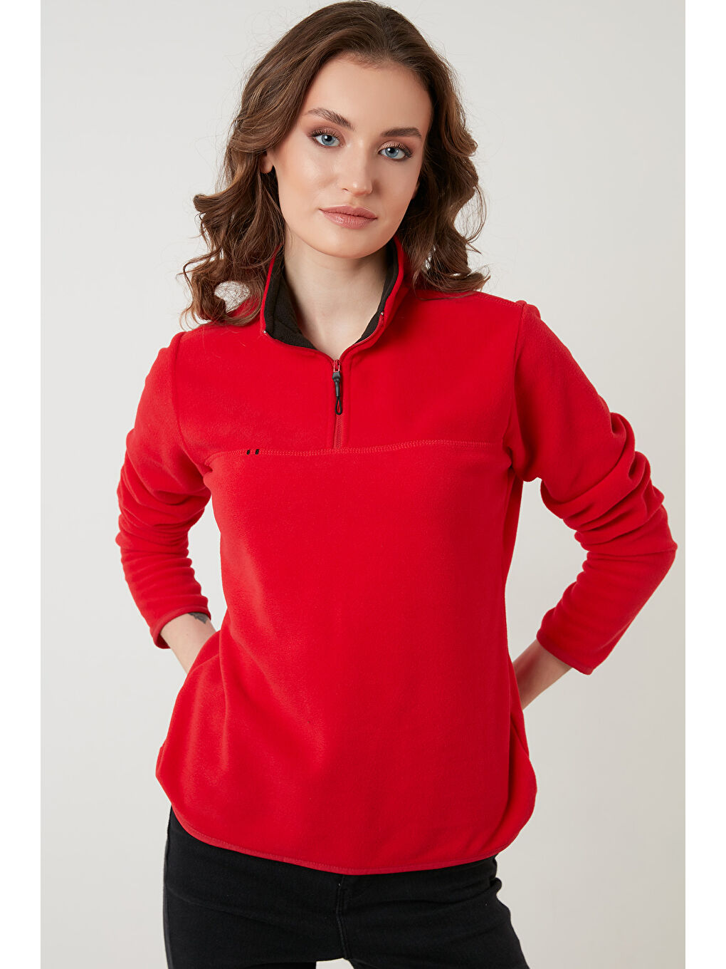 Kırmızı Slim Fit Yumuşak Dokulu Anti-Pilling Tüylenme Yapmayan 2'li Paket Polar 5907000S2-1