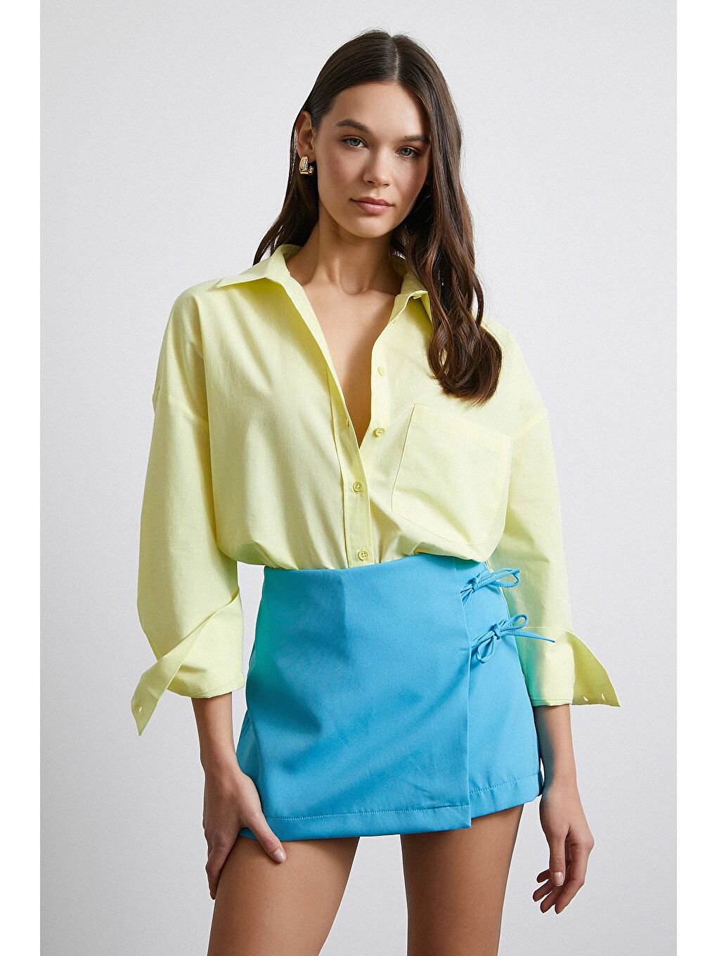 Must Have Poplin Gömlek Sarı-3