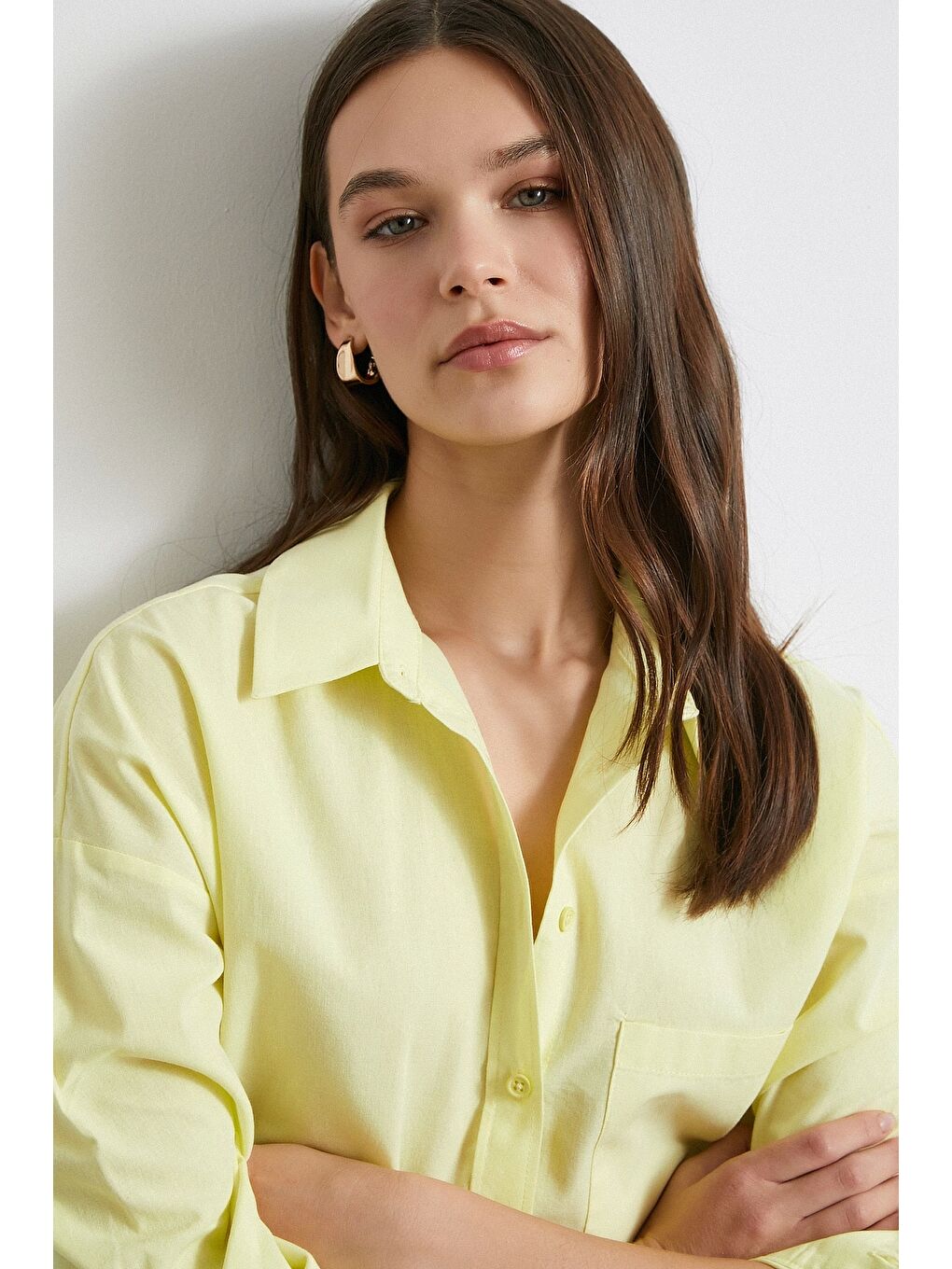 Must Have Poplin Gömlek Sarı-5