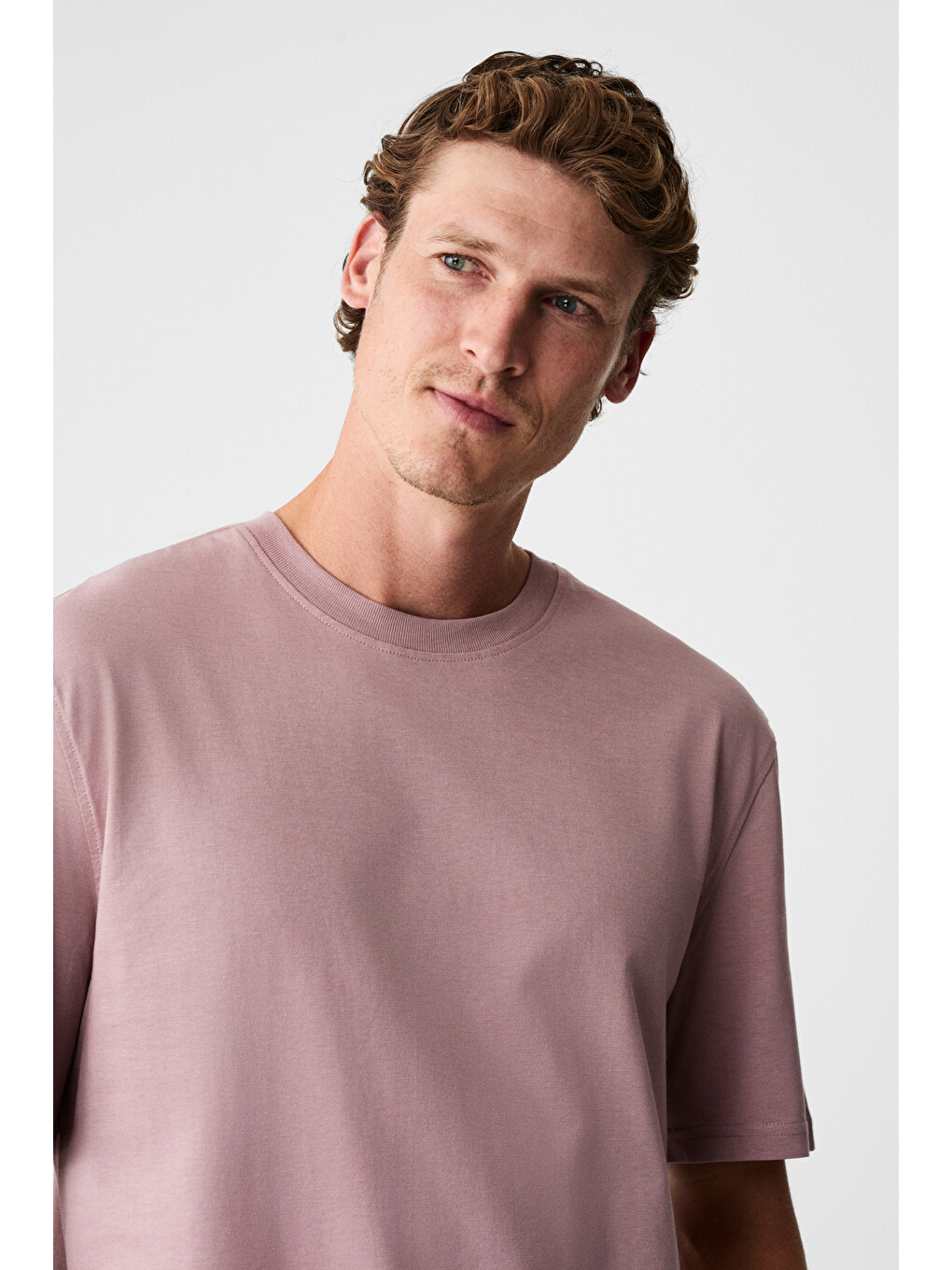 Pembe MOCASSIN Erkek %100 Pamuk Baskılı Relaxed Fit Yuvarlak Yaka Kısa Kollu KOYU PEMBE T-Shirt-3