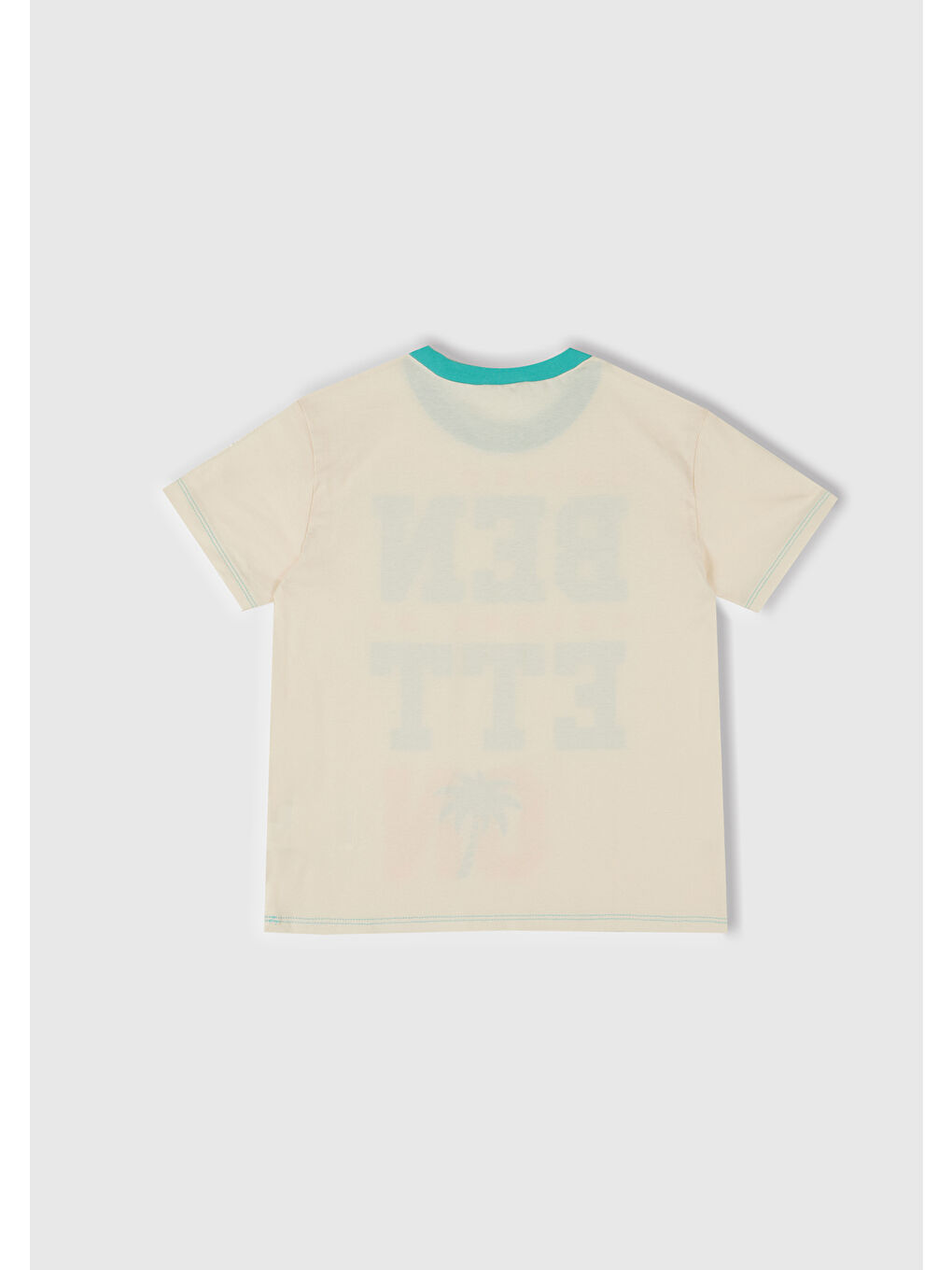 Erkek Çocuk Turkuaz Yazı Baskılı T-Shirt ve Şort Pijama Takım-4