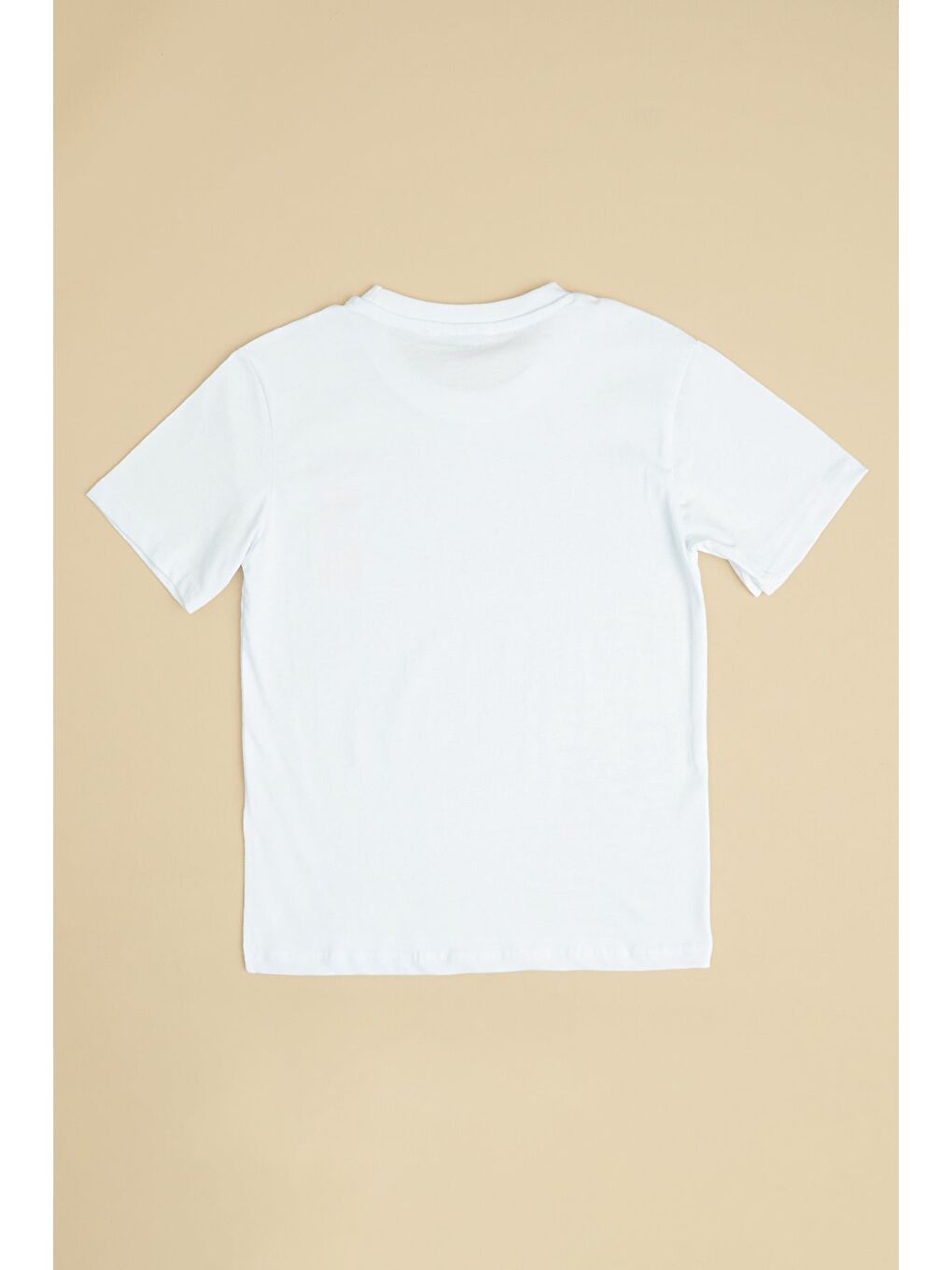 Beyaz Yazı Baskılı Bisiklet Yaka Erkek Çocuk Tişört-1