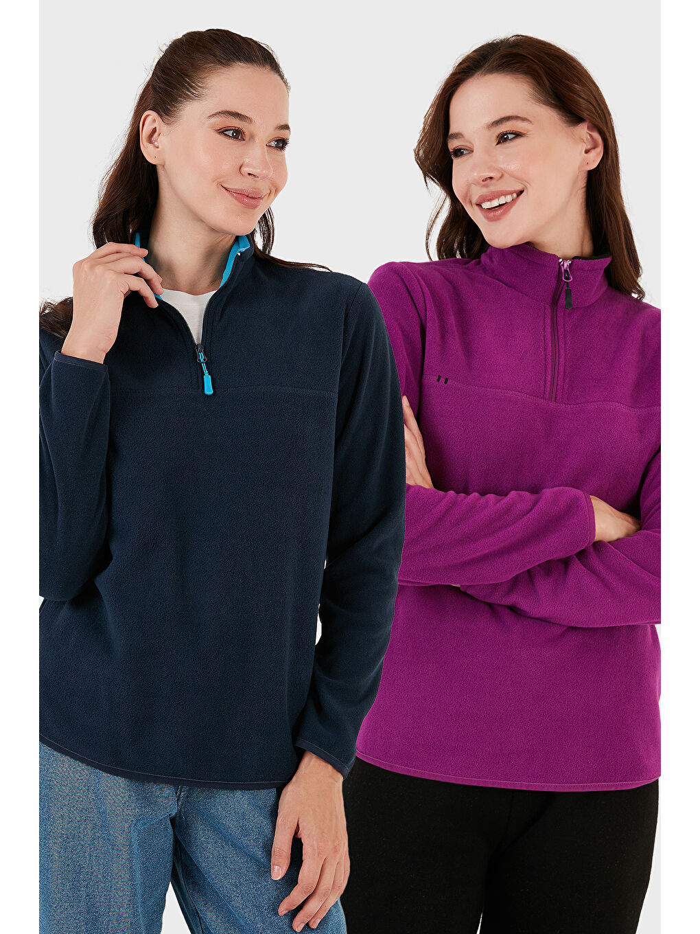 Lacivert Slim Fit Yumuşak Dokulu Anti-Pilling Tüylenme Yapmayan 2'li Paket Polar 5907000S2