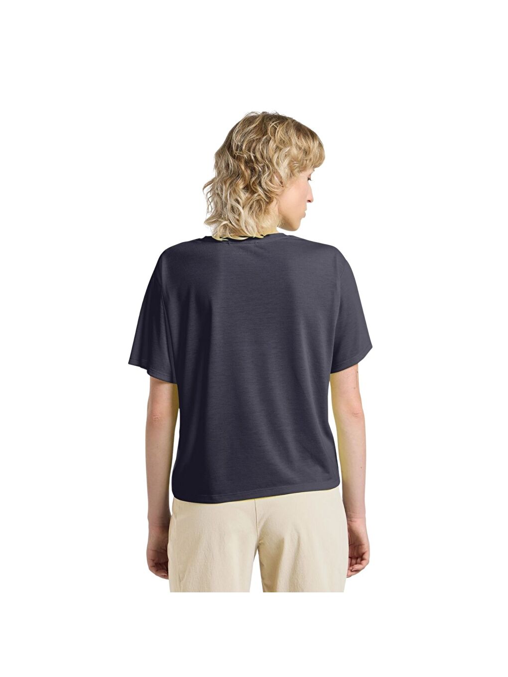 Lacivert Vonnan Crop T Kadın Mavi Tişört-4