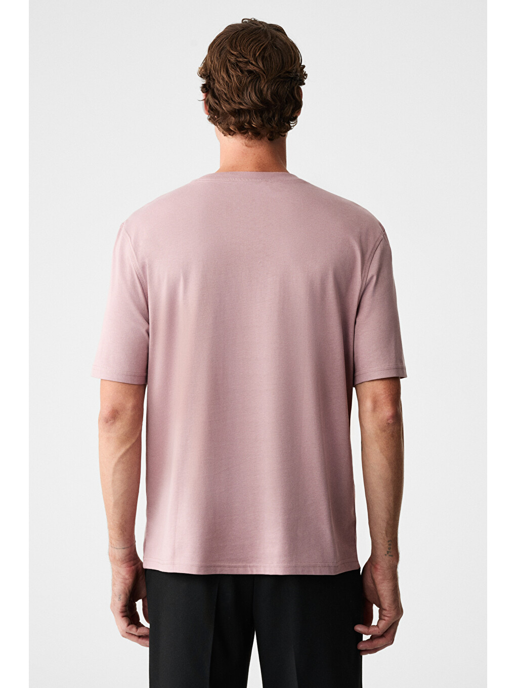 Pembe MOCASSIN Erkek %100 Pamuk Baskılı Relaxed Fit Yuvarlak Yaka Kısa Kollu KOYU PEMBE T-Shirt-4