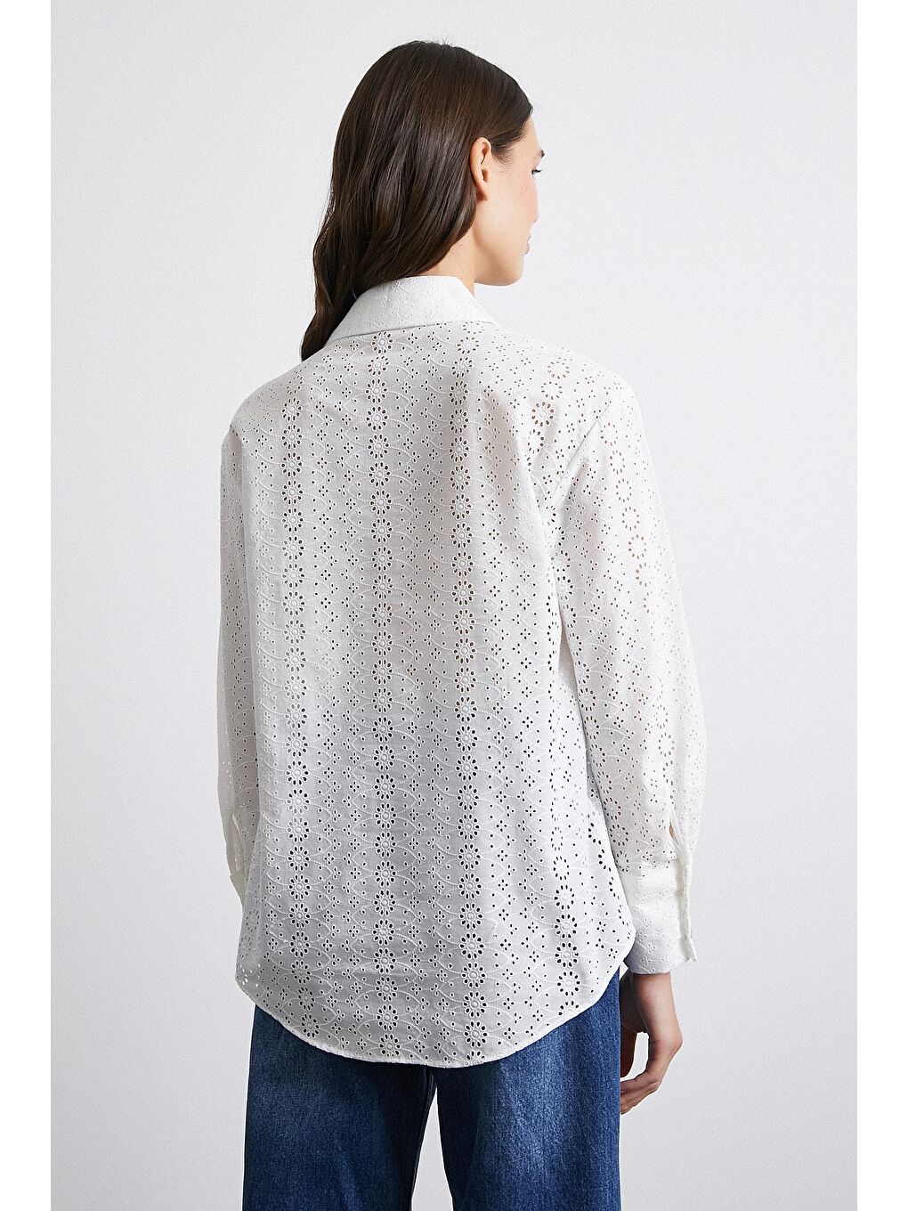 Fisto Nakışlı Premium Kalite Gömlek Ekru-5