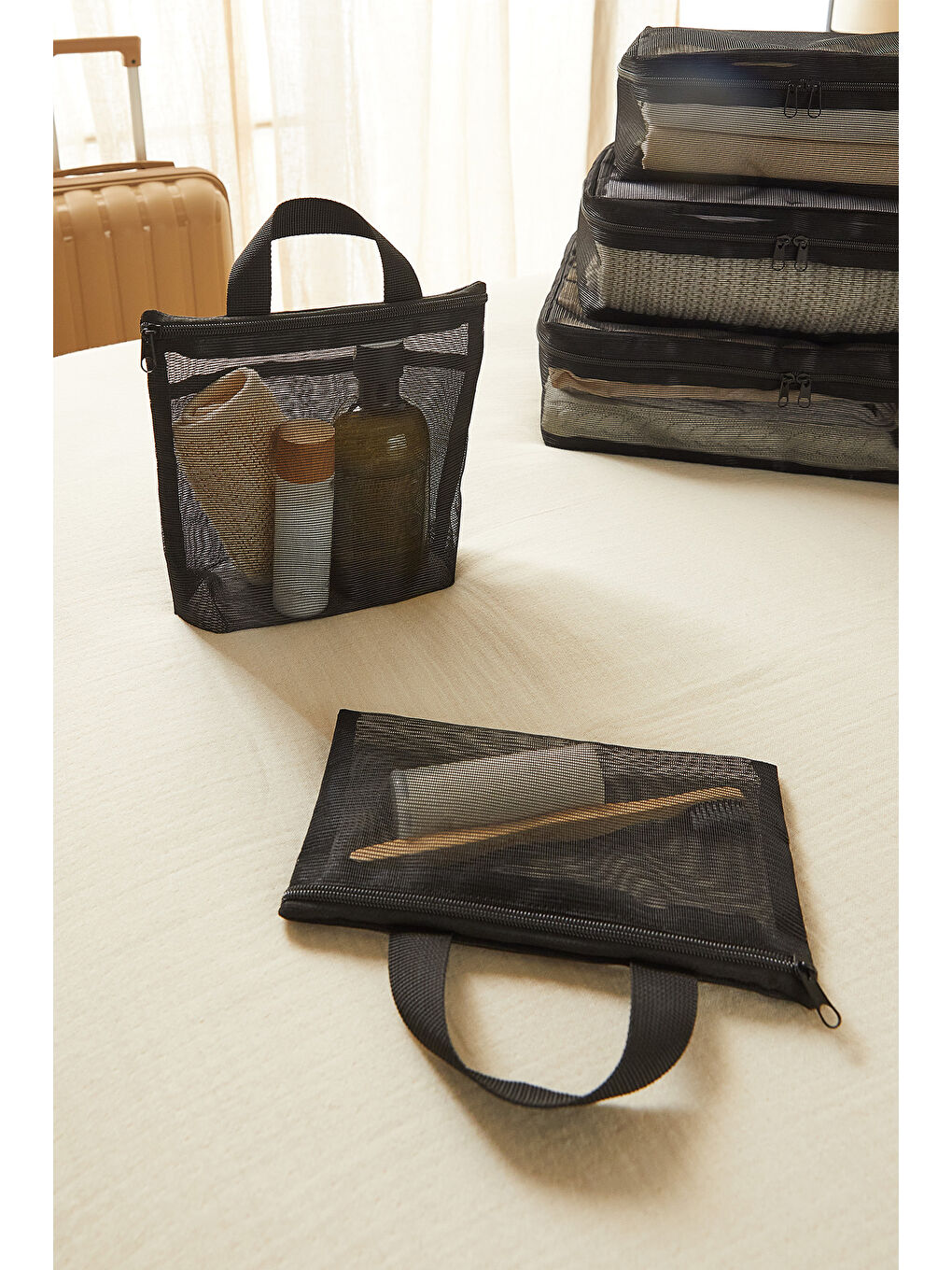 6'lı Siyah Renk File Bavul İçi Düzenleyici Set-1