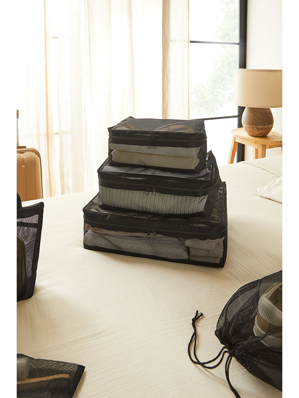 6'lı Siyah Renk File Bavul İçi Düzenleyici Set-2