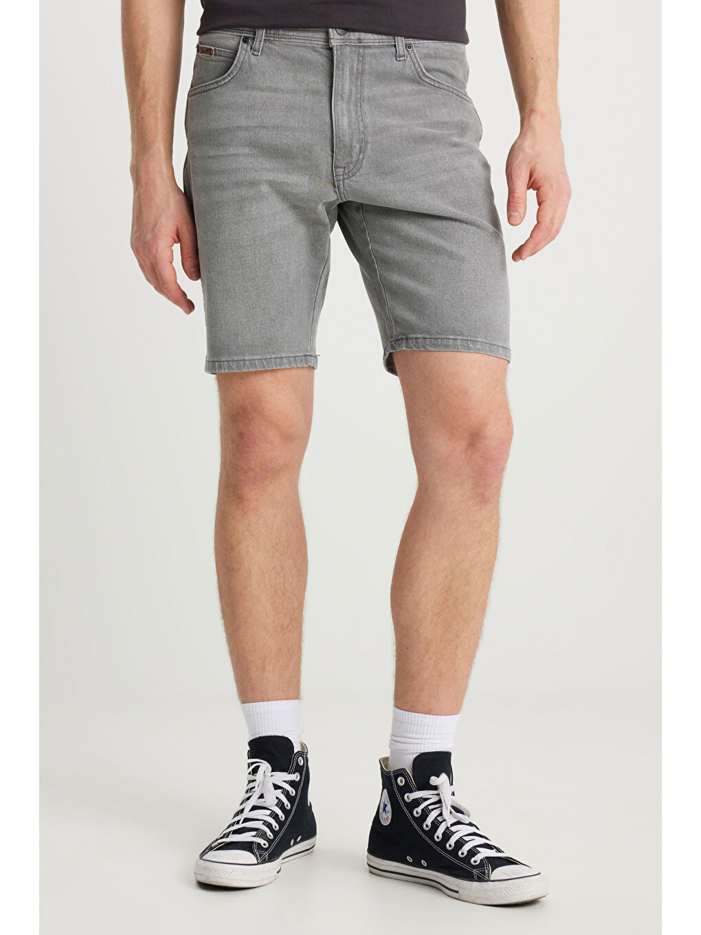 Gri Regular Fit Rahat Kesim Esnek Texas Jean Şort-2