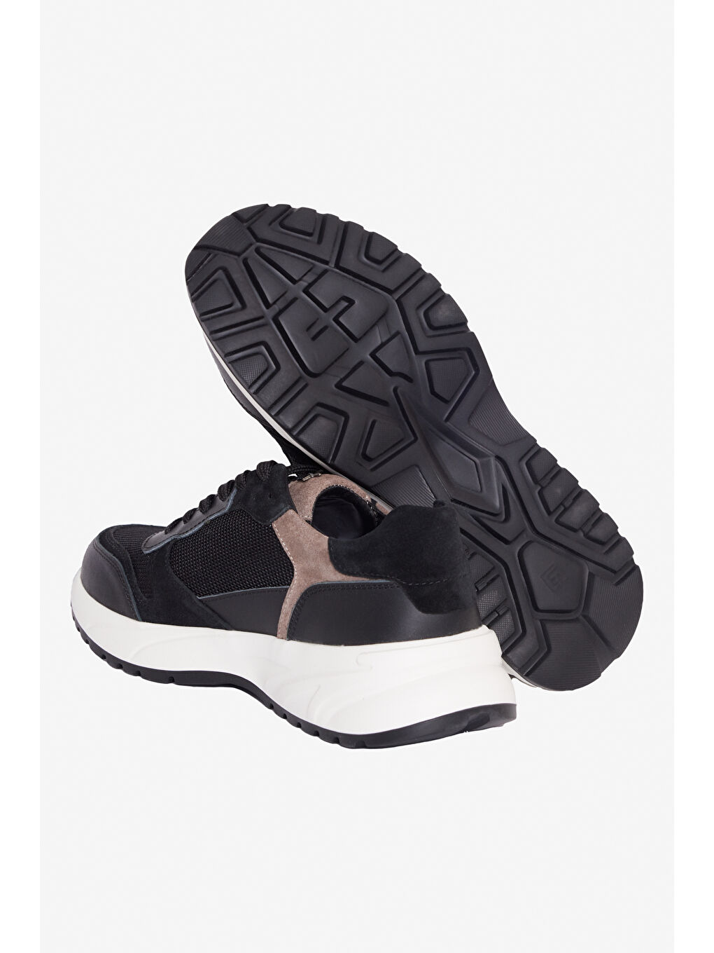 Erkek Siyah %100 Deri Sneaker Spor Ayakkabı-3