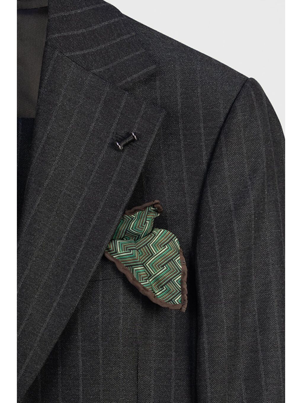 Giotelli Erkek Koyu Gri Dar Kesim Slim Fit Viskon Çizgili Yan Cep Normal Bel 6 Drop Takım Elbise-3