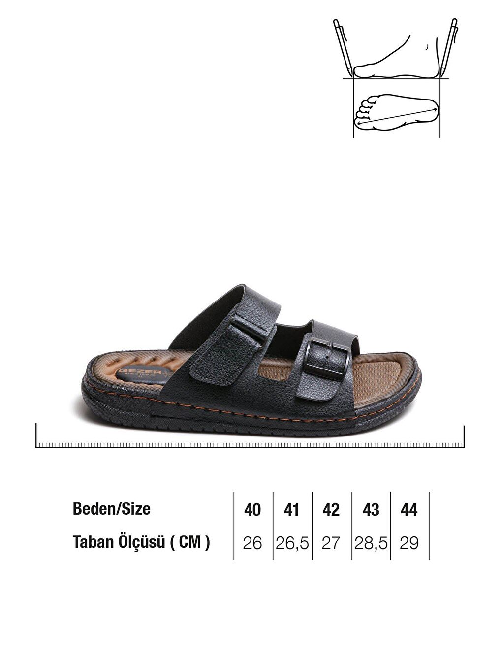 Siyah Yazlık Erkek Çift Toka Ayarlanabilir Günlük Terlik-1
