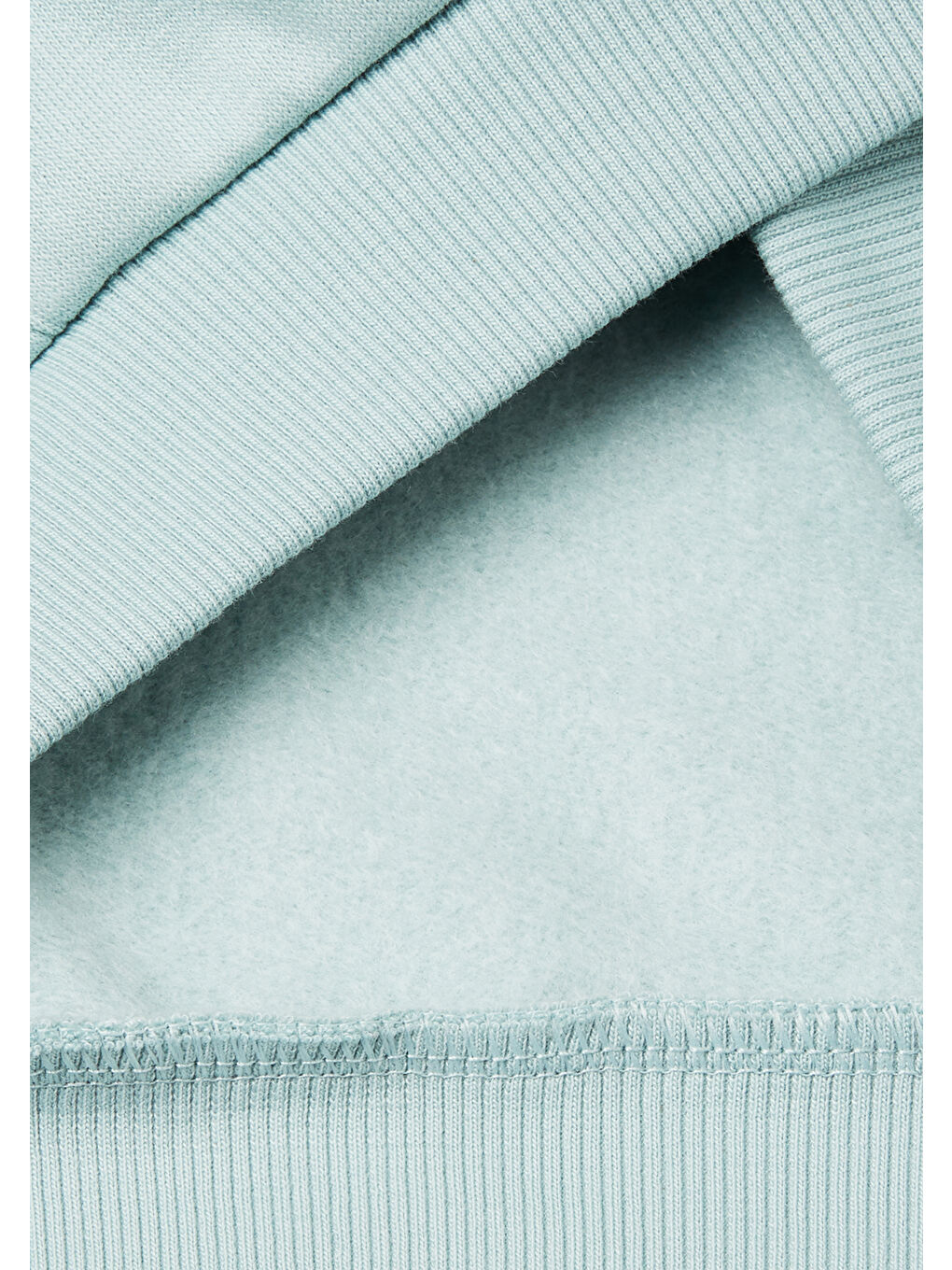 Kız Çocuk Su Yeşili Renk Bloklu Payet Nakışlı Fermuarlı Kapüşonlu Sweatshirt-2