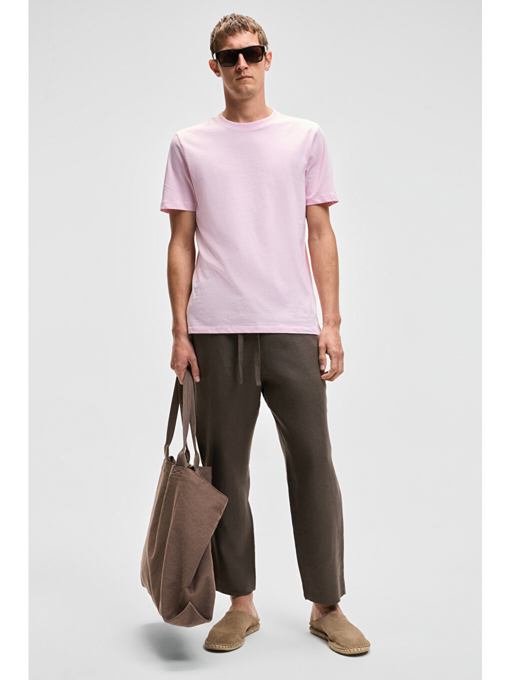 Pembe MOCASSIN Erkek %100 Pamuk Baskılı Relaxed Fit Yuvarlak Yaka Kısa Kollu PEMBE T-Shirt-1