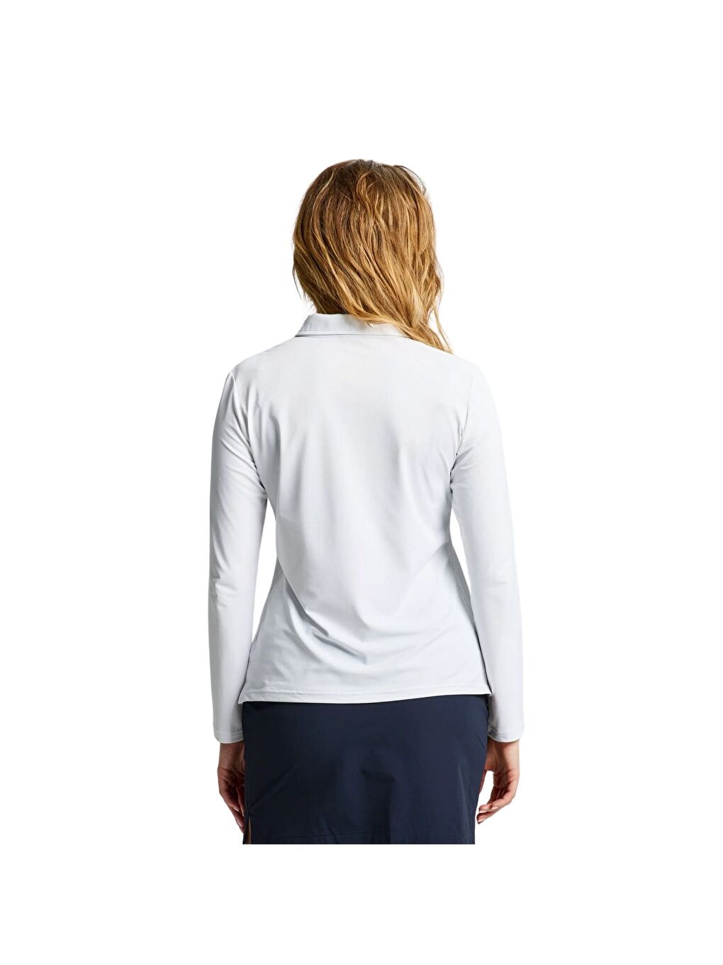 Ws Tech Pique Polo Ls Kadın Beyaz Tişört-3