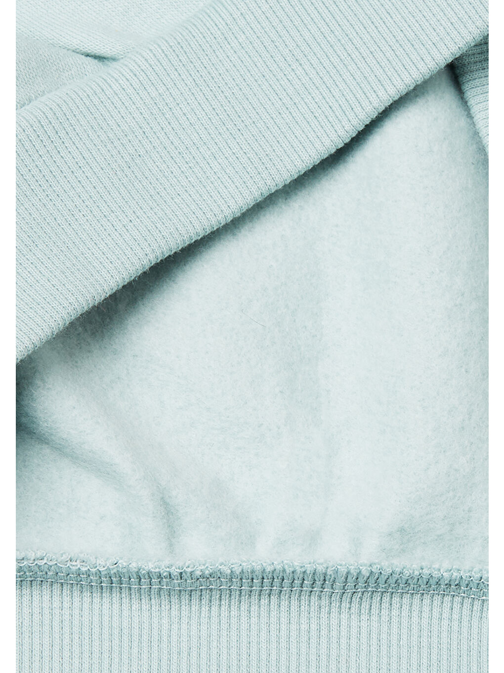 Kız Çocuk Su Yeşili Kürk Aplikeli Ribanalı Bisiklet Yaka Sweatshirt-2