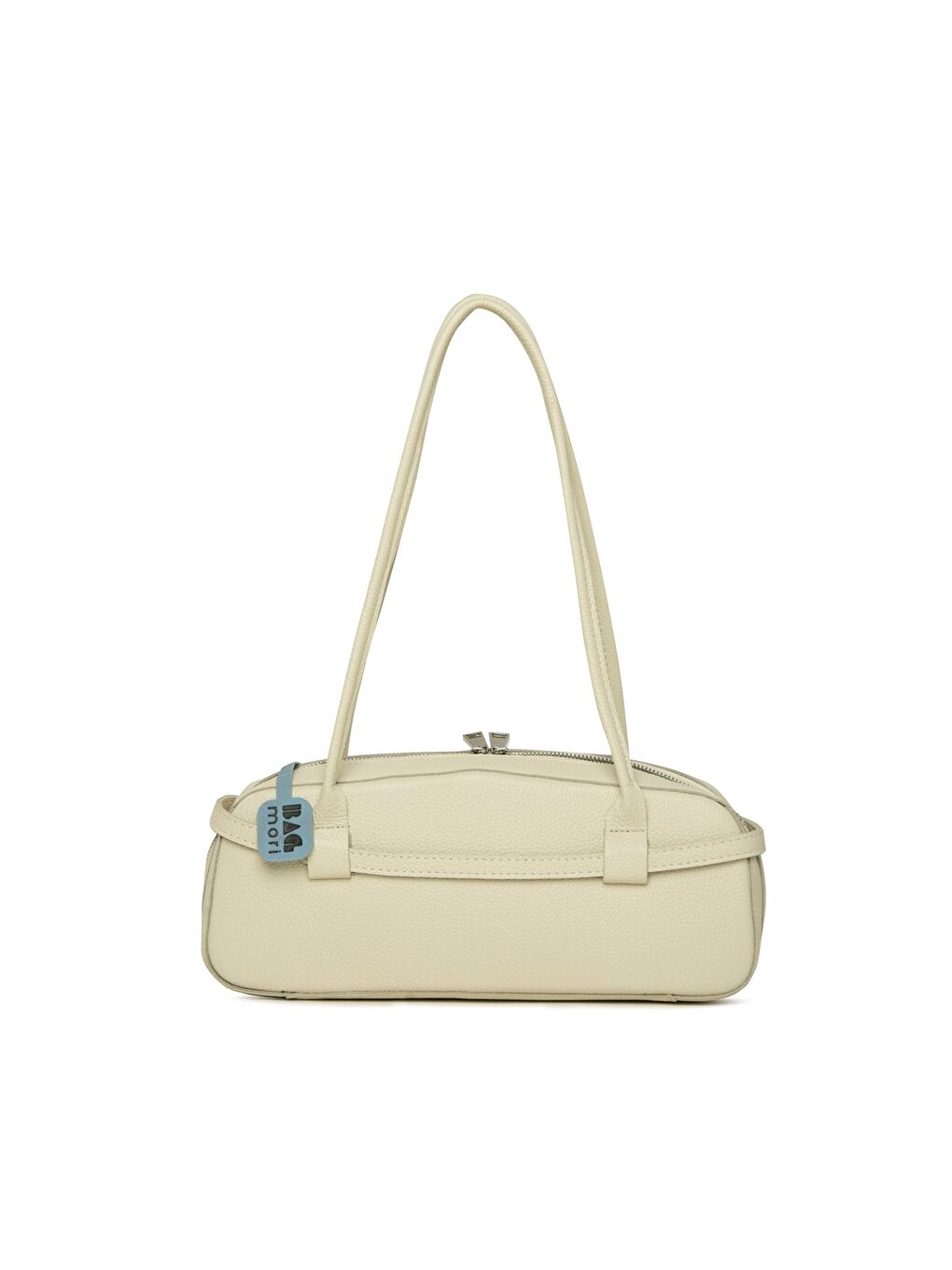 Ekru Gerçek Deri Kemerli İnce Askılı Çanta-2