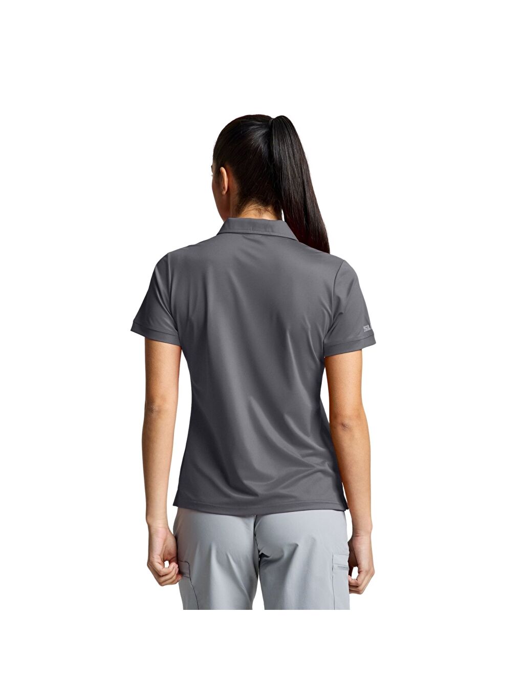 Antrasit Ws Tech Pique Polo Kadın Gri Tişört-1