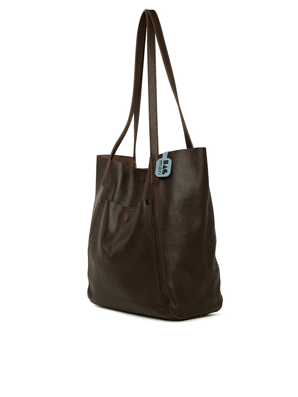 Kahverengi Gerçek Deri Cepli Salaş Tote Çanta-1