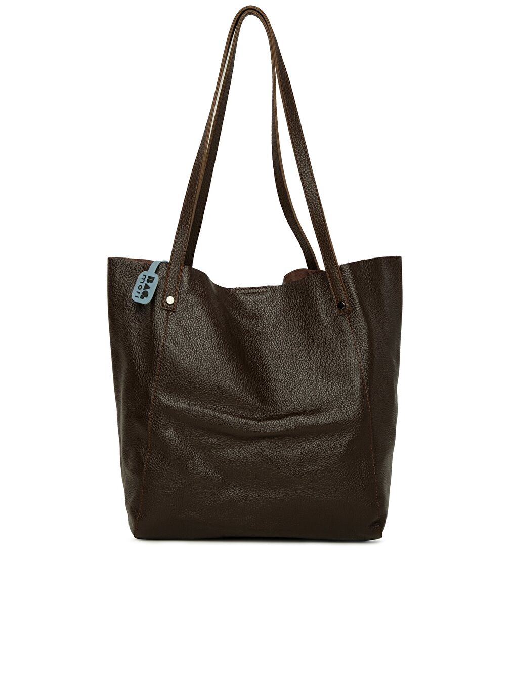 Kahverengi Gerçek Deri Cepli Salaş Tote Çanta-2