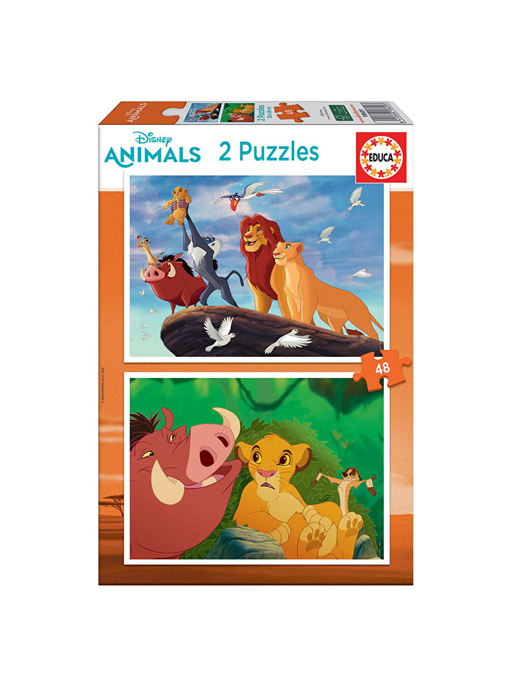 Çocuk Puzzle 2x48 Parça Aslan Kral 18629