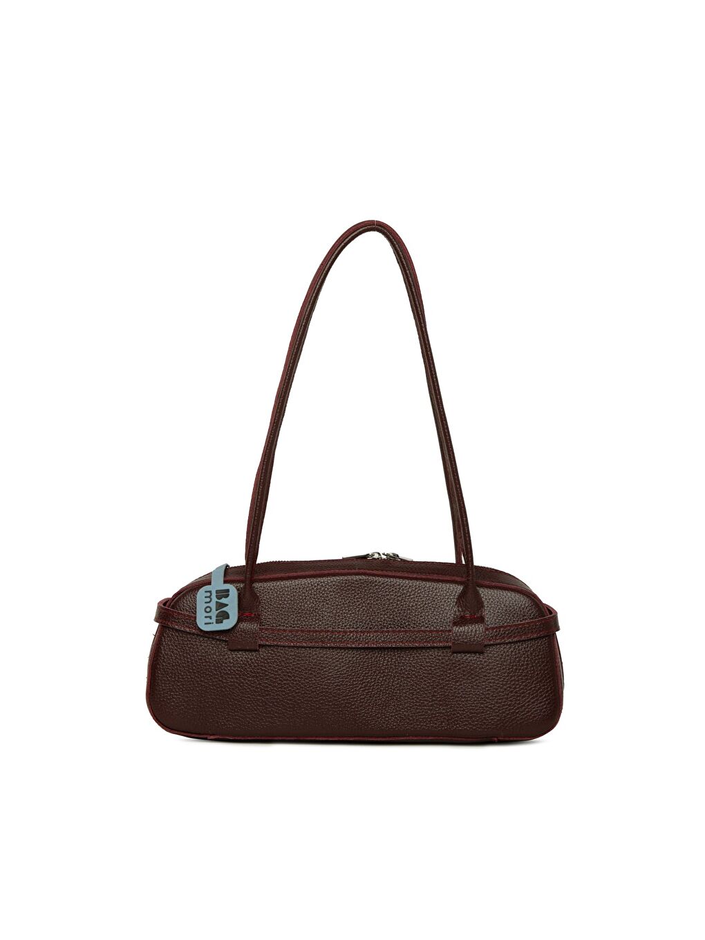 Bordo Gerçek Deri Kemerli İnce Askılı Çanta-2